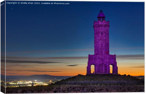 Darwen/Jubilee Tower, Lancashire - Light Paintied in Purple for HM the Queen Canvas Print by Shafiq Khan