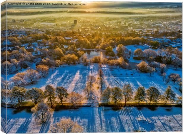 Morning Light at Corporation Park, Blackburn Canvas Print by Shafiq Khan