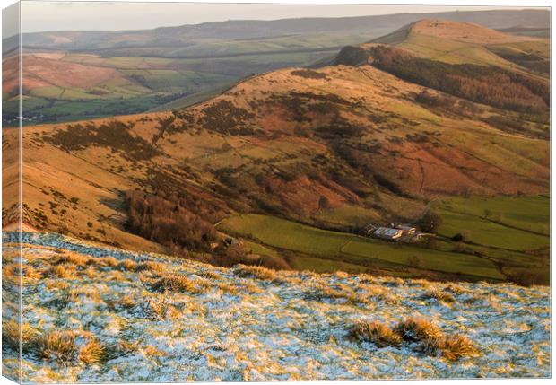 Peak District from Mam Tor overlooking Hope Valley Canvas Print by Chantal Cooper