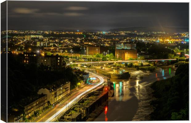 Bristol at Night Canvas Print by Marc Tew