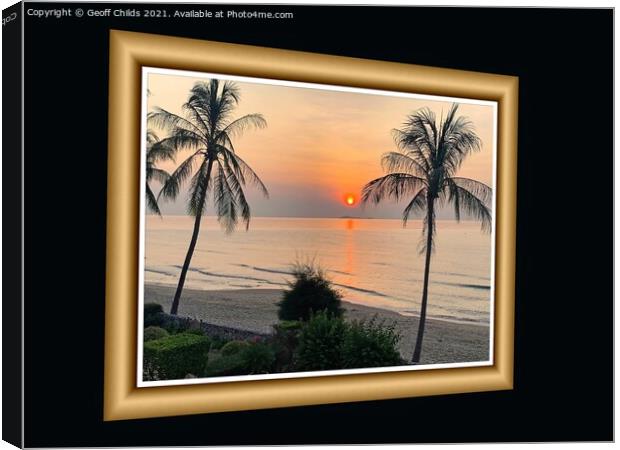 Photo of framed sunrise wall art. Canvas Print by Geoff Childs