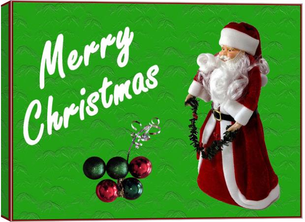  Christmas theme - greetings image with santa. Canvas Print by Geoff Childs