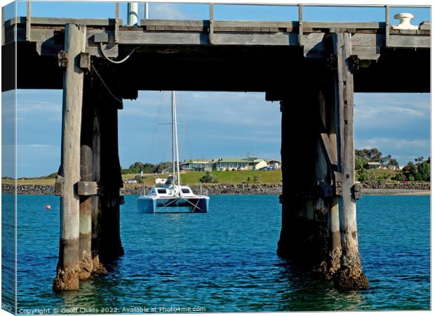 The historic timber jetty at Coffs Harbour Canvas Print by Geoff Childs