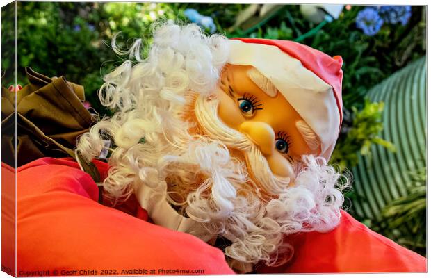  Christmas theme image with Santa closeup  Canvas Print by Geoff Childs