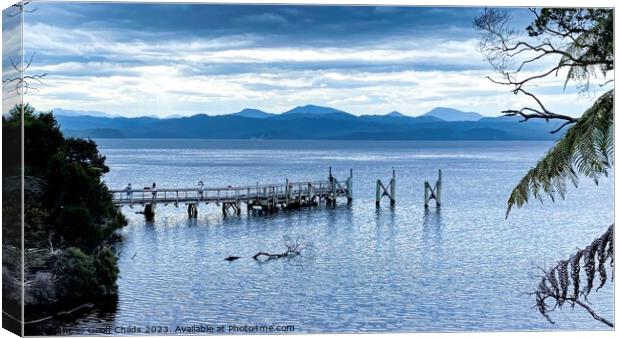 Tasmania West Coast. Blue coloured Tasmanian scenic waterscape w Canvas Print by Geoff Childs