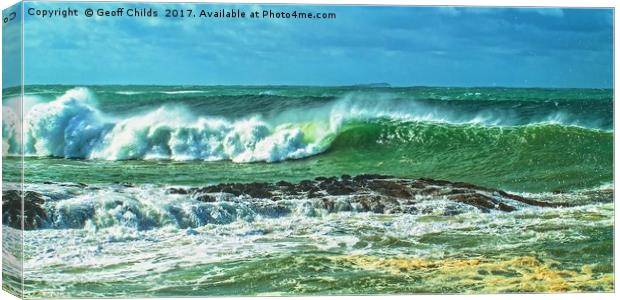 Breaking Surf Ocean Seascape. Canvas Print by Geoff Childs