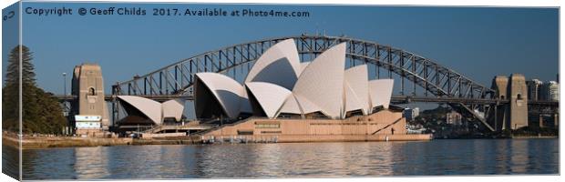 Sydney Harbour Bridge, city landscape Canvas Print by Geoff Childs