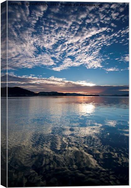 Blue sky Reflections Sunrise Waterscape. Canvas Print by Geoff Childs