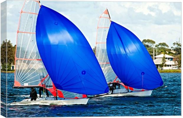 Children having fun sailing. Canvas Print by Geoff Childs