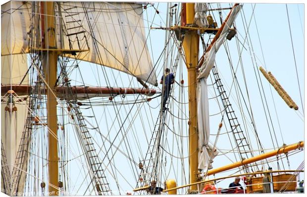  The Rigging tall ship Europa. Canvas Print by Geoff Childs