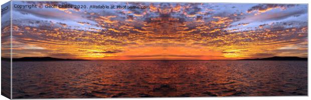 Orange Sunset Seascape, Lake Macquarie. Canvas Print by Geoff Childs
