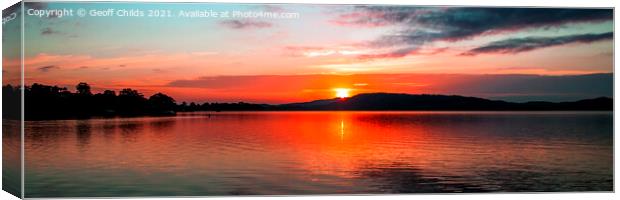 Red sunrise seascape reflections, Gosford. Canvas Print by Geoff Childs