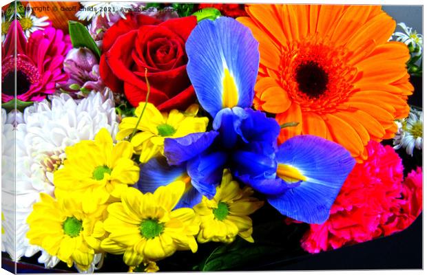 Pretty Bunch of Mixed Cut Flowers Canvas Print by Geoff Childs
