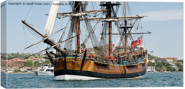 Tall Ship Endeavour, Navy Centenary. Canvas Print by Geoff Childs