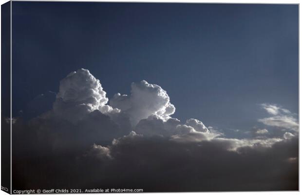 White Cumulonimbus Cloud in Blue Sky Canvas Print by Geoff Childs
