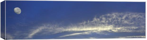 White Cirrus Cloud in Blue Sky Canvas Print by Geoff Childs