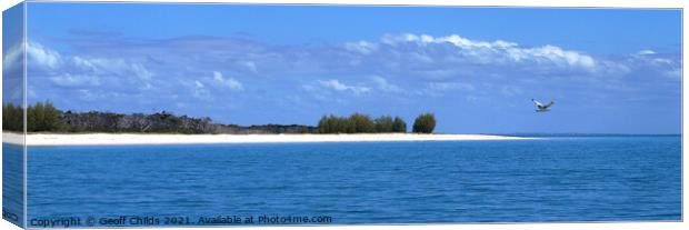 White pristine sandy beach, Fraser Island Canvas Print by Geoff Childs