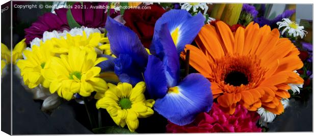 Colourful bunch of mixed flowers. Canvas Print by Geoff Childs