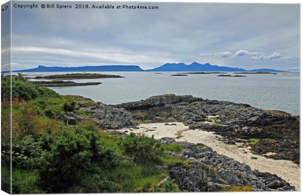 Isles of Eigg & Rum from The Road to the Isles Canvas Print by Bill Spiers