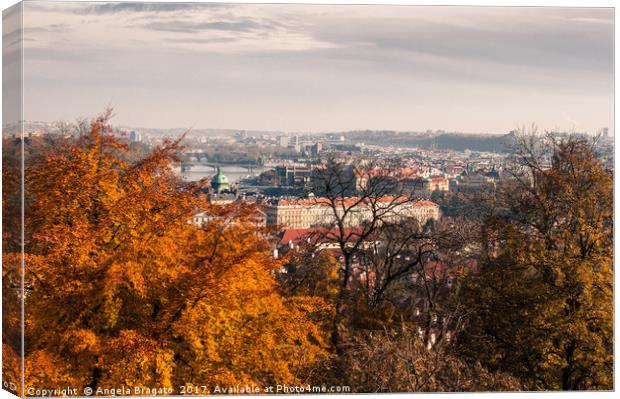 Prague in autumn Canvas Print by Angela Bragato