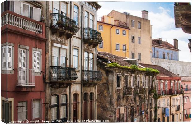 A glimpse of Lisbon Canvas Print by Angela Bragato