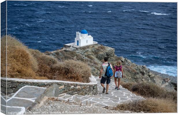 Chapel of the Seven Martyrs at Kastro, Sifnos Greek Islands. Canvas Print by Chris North