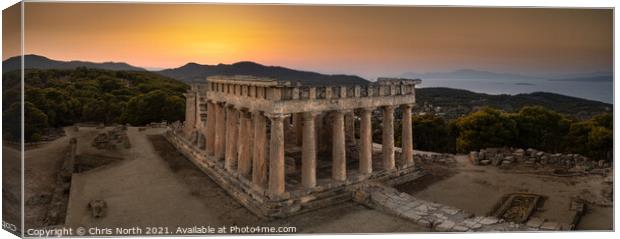 The Temple of Aphaia at sunset. Canvas Print by Chris North
