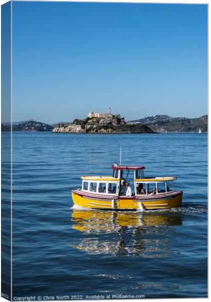 Water taxi at San Francisco pier 49. Canvas Print by Chris North