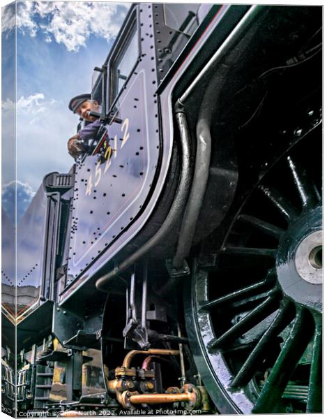 Waiting to shunt. Canvas Print by Chris North