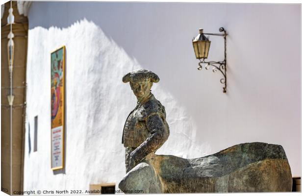 Statue of a matador, Torero, in Ronda. Canvas Print by Chris North