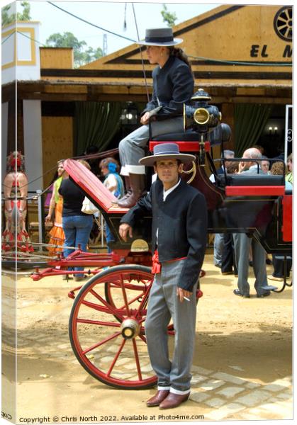 Victorian era carriage in Jerez Spain. Canvas Print by Chris North