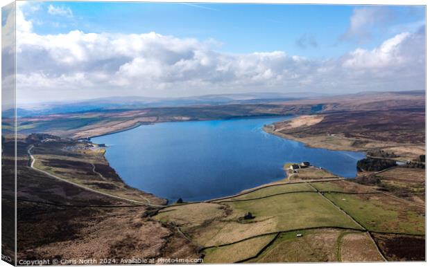Grimwith reservoir. Canvas Print by Chris North