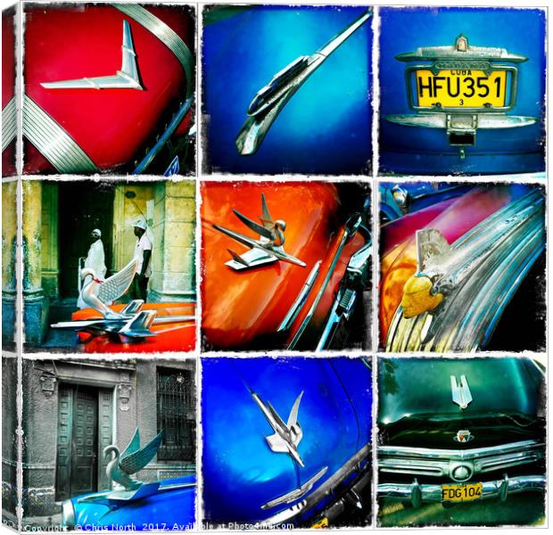 Classic  cars Cuba. Canvas Print by Chris North