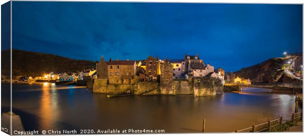 Staithes at Twilight Canvas Print by Chris North