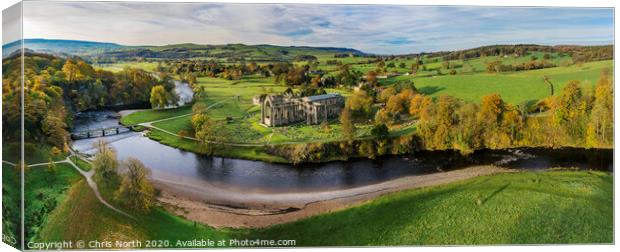 Bolton Abbey, in the Yorkshire Dales. Canvas Print by Chris North