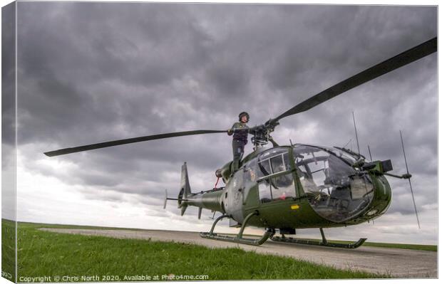 Gazelle preflight checks. Canvas Print by Chris North