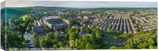Saltaire, an Aeroview. Canvas Print by Chris North