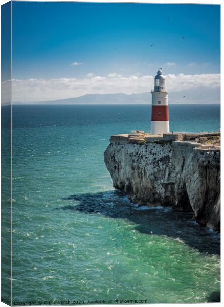 The Europa Point Lighthouse, Gibraltar. Canvas Print by Chris North