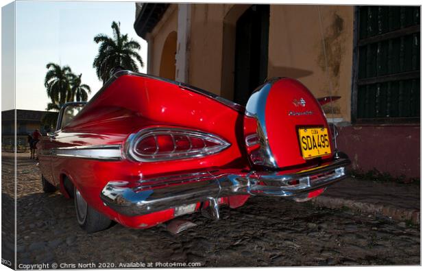 Red Chevrolet convertible. Canvas Print by Chris North