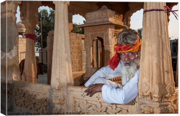 Jaisalmer Guru. Canvas Print by Chris North