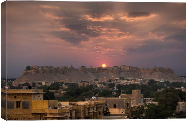 Sunset at Jaisalmer Fort, India. Canvas Print by Chris North