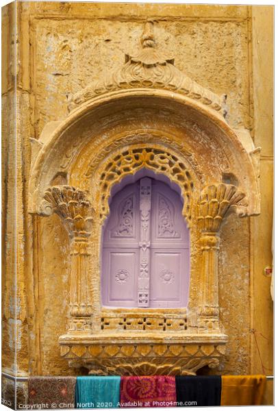 Rustic sandstone window, Jaisalmer, India,  Canvas Print by Chris North