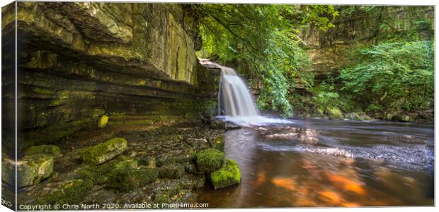 Cauldron falls near the village of West Burton. Canvas Print by Chris North