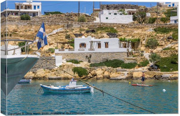Heronissos Cove on the Island of Sifnos. Canvas Print by Chris North