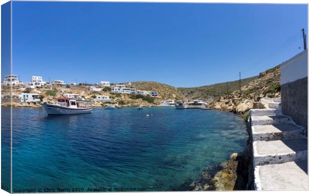 Heronissos Cove on the Island of Sifnos. Canvas Print by Chris North