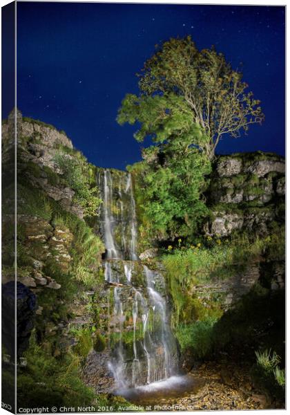 Cray Falls in Wharfedale, North Yorkshire. Canvas Print by Chris North