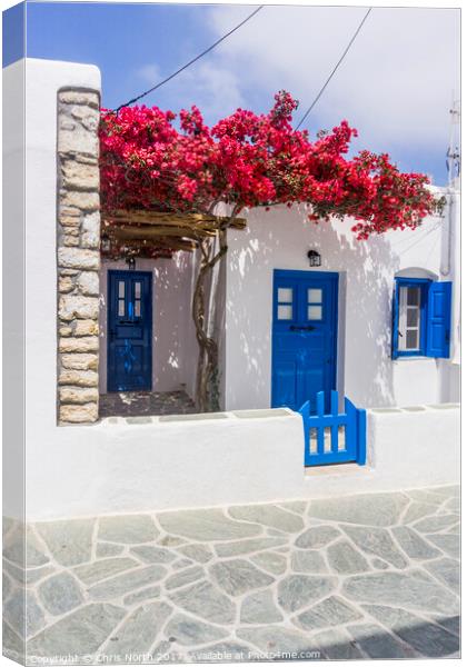 Cottage at Folegandros Canvas Print by Chris North
