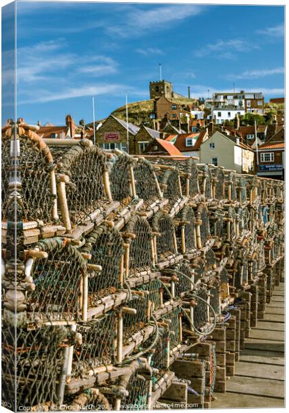 Lobster pots  of Whitby. Canvas Print by Chris North