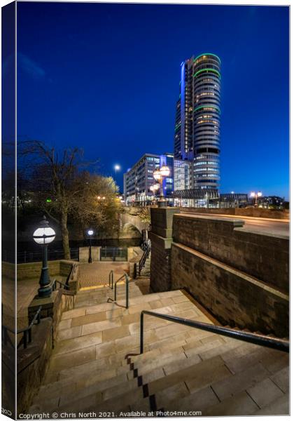 Bridgewater Place, Leeds by Night Canvas Print by Chris North