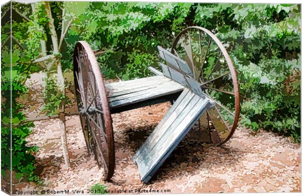 Old wagon wheel cart Canvas Print by Robert M. Vera